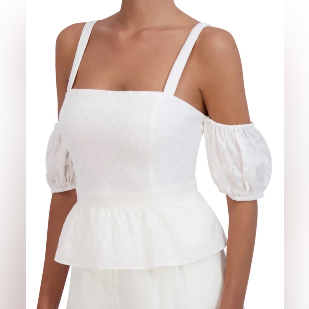 🌟3/$15🌟BCBGMaxAzaria Cold Shoulder Cotton Peplum Top